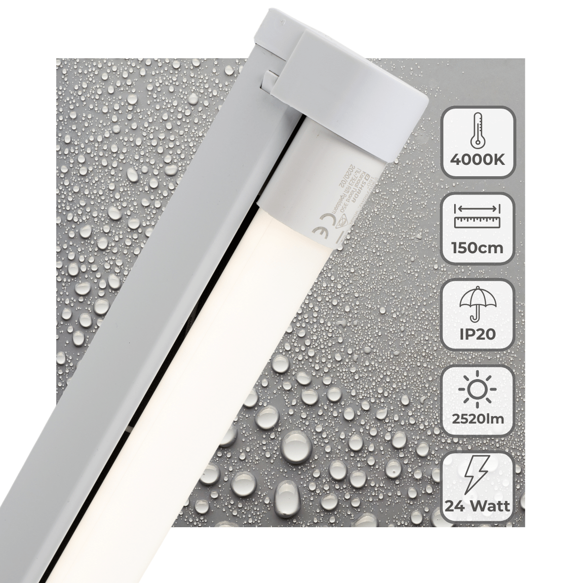LED TL Armatuur 2520 lumen - 24W - 4000K - 150cm - Inclusief Buis