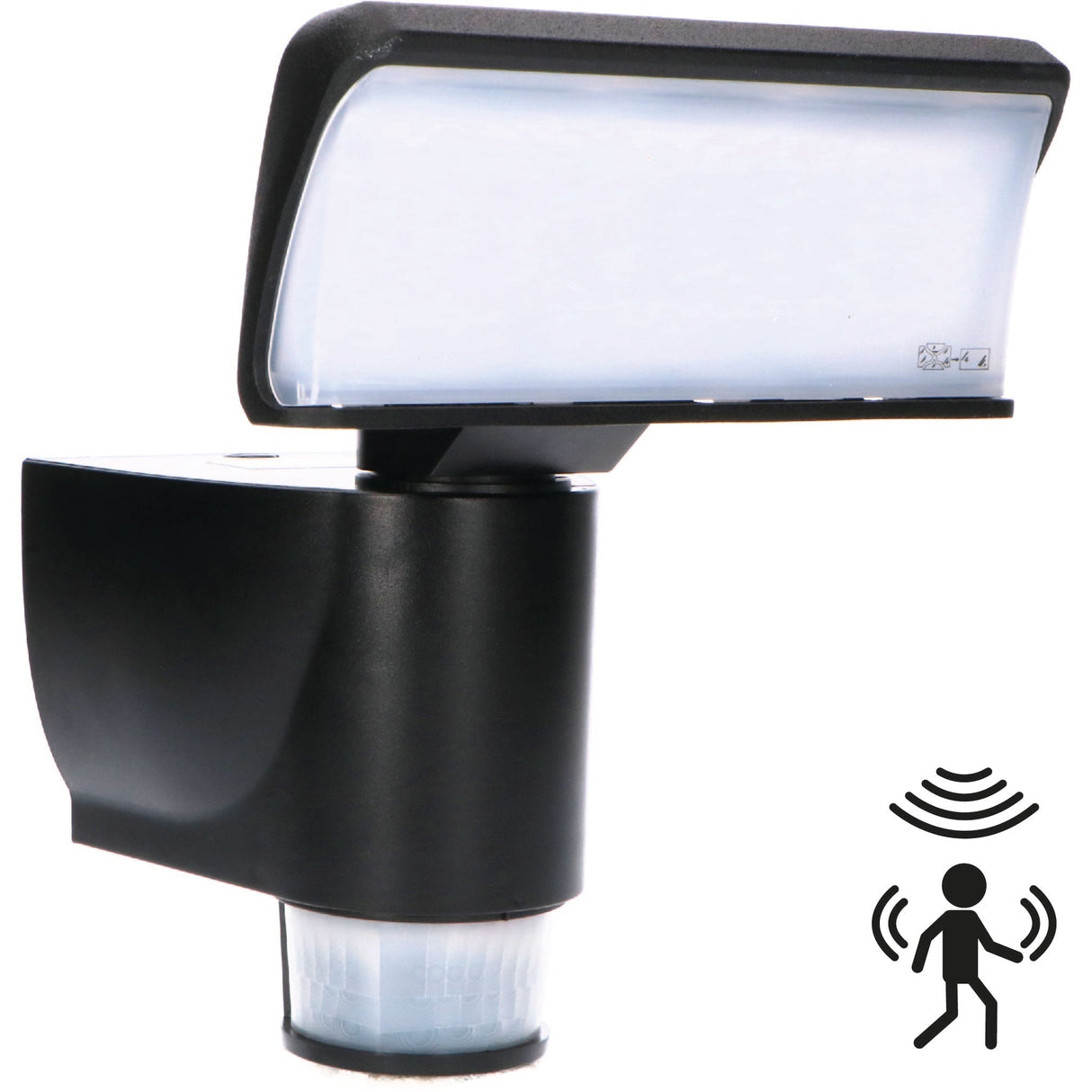 LED schijnwerper koelwit 4000K met bewegingstracking - 18W 1400 lumen - IP44 - zwart
