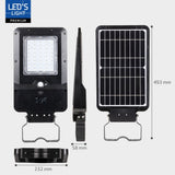 Solar LED straatverlichting koelwit 4000K met bewegingssensor - 3000 lumen - IP65 waterdicht