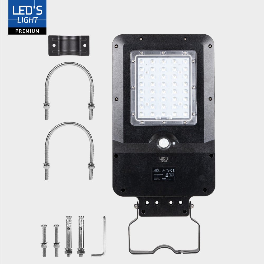 Solar LED straatverlichting koelwit 4000K met bewegingssensor - 3000 lumen - IP65 waterdicht