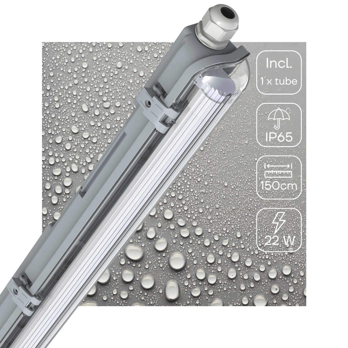 LED TL armatuur 150 cm compleet met LED TL buis - 2880lm