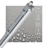 Luminaire LED pour tube fluorescent 2160 lumen - 18W - Blanc lumière du jour - IP65 étanche - 120cm - tube LED inclus