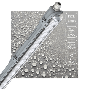 LED TL Armatuur 2160 Lumen - 18W - Daglichtwit - IP65 Waterdicht - 120cm - Inclusief LED Buis