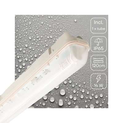Réglette LED 120cm 2100 lumens - 14W - Blanc froid 4000K - Étanche IP65 - Capteur de mouvement