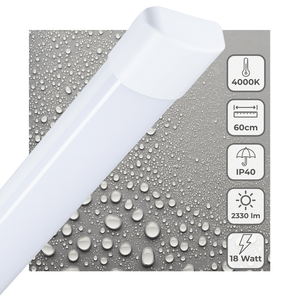 LED Batten Armatuur 2330 lumen - 18W - Koelwit 4000K - 60cm - IP40 - IK08 Slagvast - Slank Design