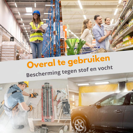 Réglette LED résistante à l’humidité de 120 cm – 4320 lumens – 36 W – Blanc froid 4000 K – IP65 – IK08 – Connectable jusqu’à 10 pièces – 4 pièces