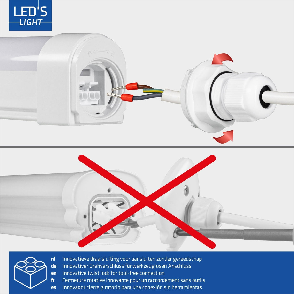 LED Vochtbestendig armatuur 120cm - 4320 lumen - 36W - Koelwit 4000K - IP65 - IK08 - Koppelbaar tot 10 stuks