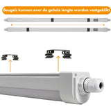LED Vochtbestendig armatuur 120cm - 4320 lumen - 36W - Koelwit 4000K - IP65 - IK08 - Koppelbaar tot 10 stuks