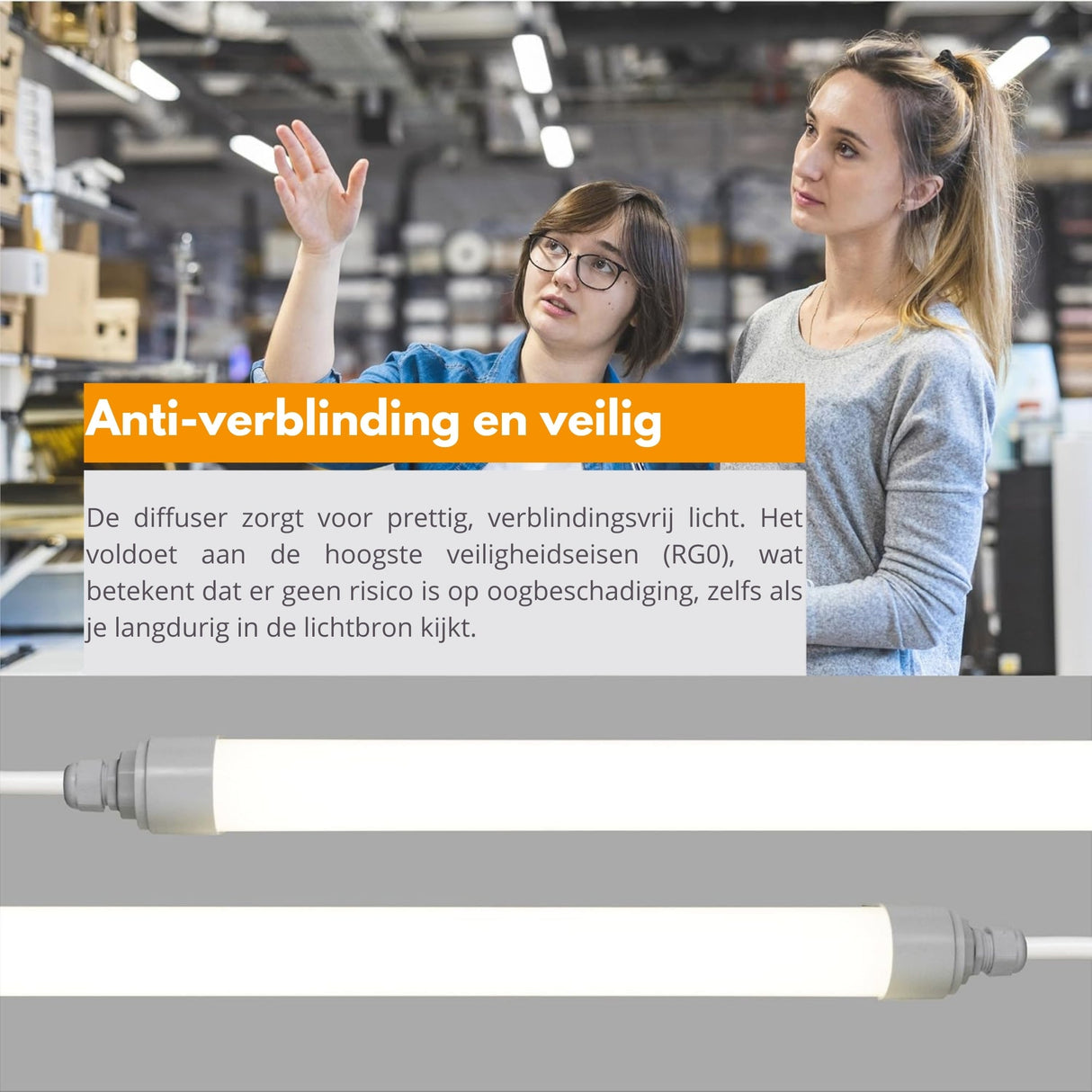LED Vochtbestendig armatuur 120cm - 4320 lumen - 36W - Koelwit 4000K - IP65 - IK08 - Koppelbaar tot 10 stuks