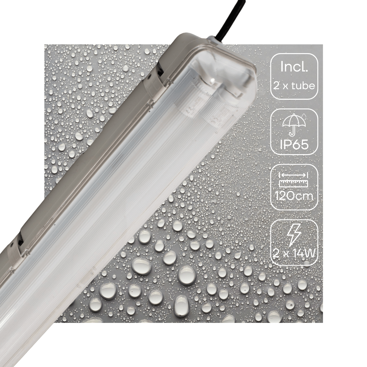 LED TL-Armatuur met Sensor IP65 4200 Lumen - 28W - 4000K Koelwit - 120cm - Bewegingssensor en Daglichtsensor