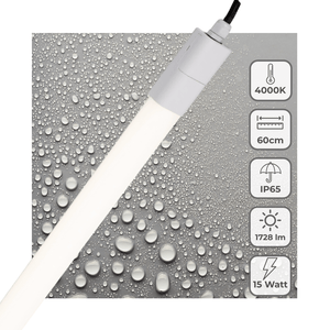LED TL-armatuur 1725 lumen - 15W - Koelwit 4000K - IP65 Waterdicht - 60cm
