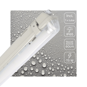 LED TL Armatuur 1125 lumen - 7,5W - Koelwit 4000K - 60cm - IP65 Waterdicht - IK08 - Met Bewegingssensor en Daglichtsensor