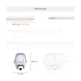 LED TL Armatuur 1125 lumen - 7,5W - Koelwit 4000K - 60cm - IP65 Waterdicht - IK08 - Met Bewegingssensor en Daglichtsensor