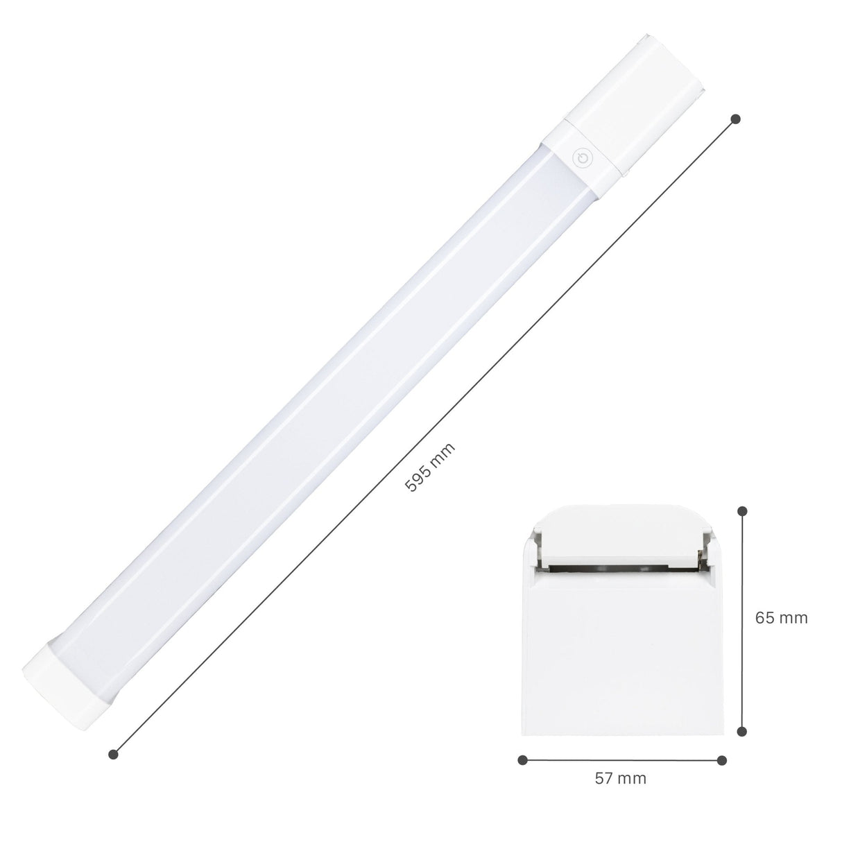 Réglette LED avec prise 60cm 1700 lumens - 15W - Dimmable - 3 couleurs de lumière - IP44 Salle de bains