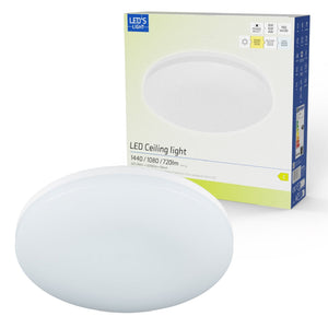 LED Plafondarmatuur 1440 lumen - 8W - 3 lichtkleuren - IP54 Waterdicht - 6 lichtstanden