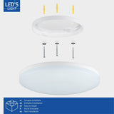 LED Plafondarmatuur 1440 lumen - 8W - 3 lichtkleuren - IP54 Waterdicht - 6 lichtstanden