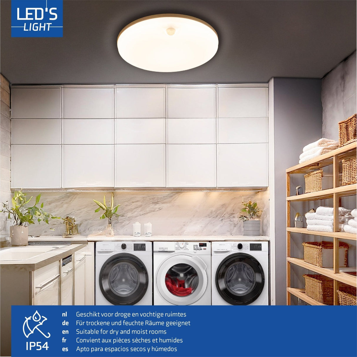 LED Plafondlamp 2880 lumen - 16W - Warmwit 3000K Koelwit 4000K Daglichtwit 6000K - PIR Sensor - IP54 - Ø 30cm