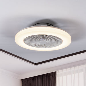 LED plafondventilator 3400 lumen - 55W - instelbaar 2000K-4000K - afstandsbediening - 48cm - wit