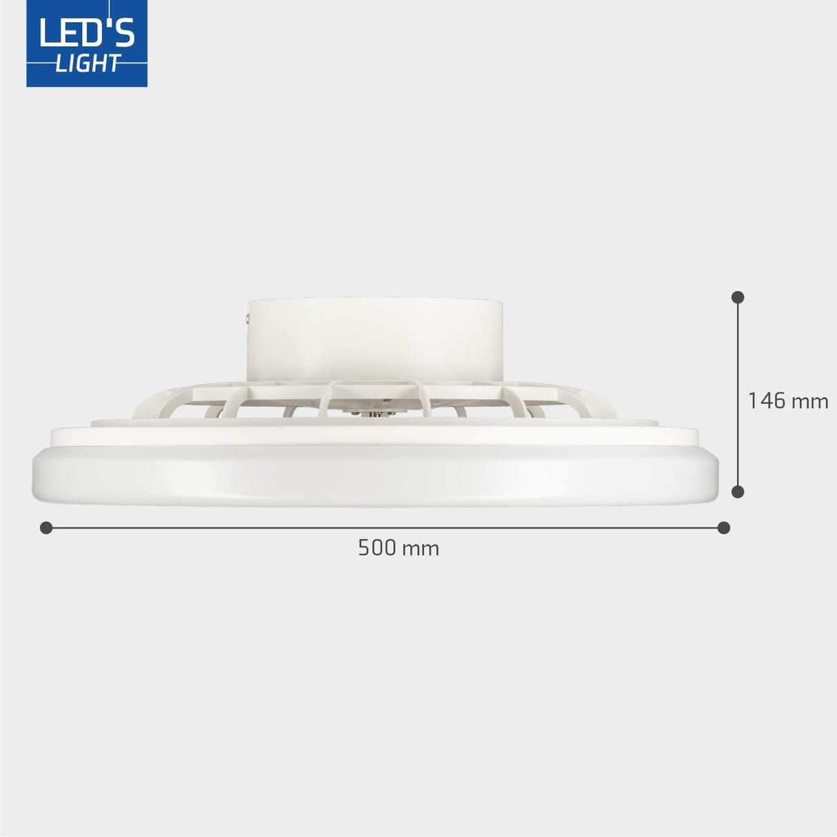LED plafondventilator 3400 lumen - 55W - instelbaar 2000K-4000K - afstandsbediening - 48cm - wit