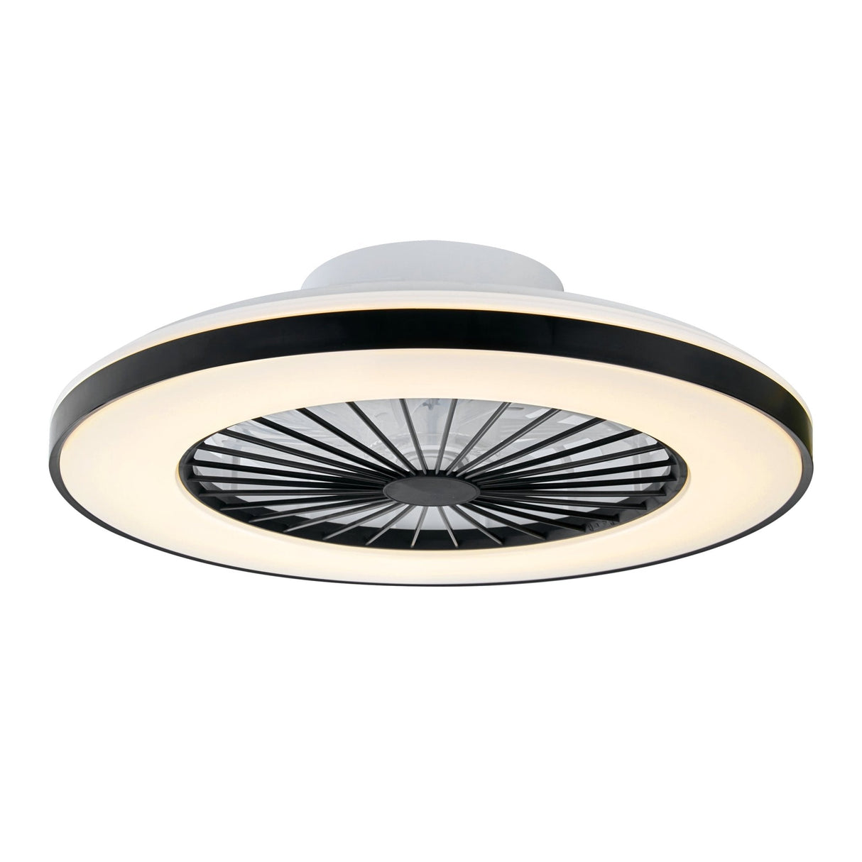 LED plafondventilator met verlichting 2500 lumen - 55W - instelbaar 2000K-4000K - afstandsbediening - 50cm - zwart/wit