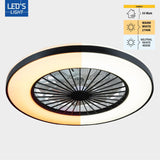 LED plafondventilator met verlichting 2500 lumen - 55W - instelbaar 2000K-4000K - afstandsbediening - 50cm - zwart/wit