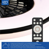 LED Plafondlamp met Ventilator 2400 Lumen - 48W - 3000K-6500K - Dimbaar - Afstandsbediening - Zwart/Wit - 48.5cm