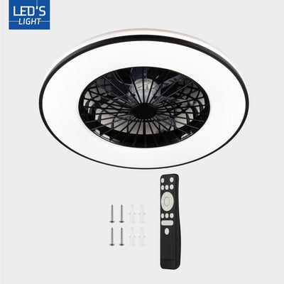 LED Plafondlamp met Ventilator 2400 Lumen - 48W - 3000K-6500K - Dimbaar - Afstandsbediening - Zwart/Wit - 48.5cm