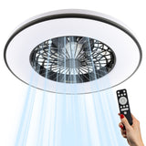 LED Plafondlamp met Ventilator 2400 Lumen - 48W - 3000K-6500K - Dimbaar - Afstandsbediening - Zwart/Wit - 48.5cm