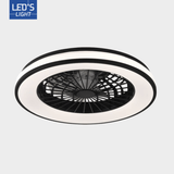 LED Plafondlamp met Ventilator 2400 Lumen - 48W - 3000K-6500K - Dimbaar - Afstandsbediening - Zwart/Wit - 48.5cm