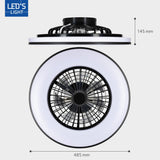LED Plafondlamp met Ventilator 2400 Lumen - 48W - 3000K-6500K - Dimbaar - Afstandsbediening - Zwart/Wit - 48.5cm