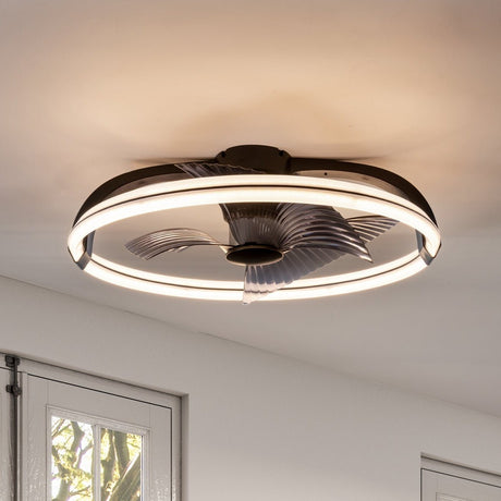 LED plafondventilator XL 4300 lumen - 40W - extra warmwit 2000K / koelwit 4000K - afstandsbediening - 74cm - zwart