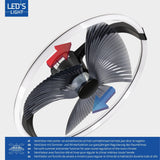 LED plafondventilator XL 4300 lumen - 40W - extra warmwit 2000K / koelwit 4000K - afstandsbediening - 74cm - zwart