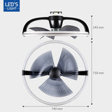 LED plafondventilator XL 4300 lumen - 40W - extra warmwit 2000K / koelwit 4000K - afstandsbediening - 74cm - zwart