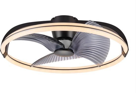 LED plafondventilator XL 4300 lumen - 40W - extra warmwit 2000K / koelwit 4000K - afstandsbediening - 74cm - zwart