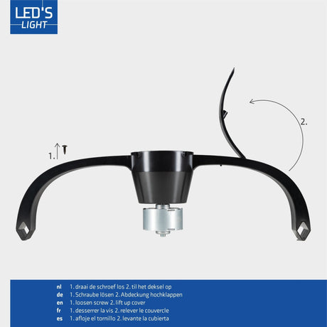 LED plafondventilator XL 4300 lumen - 40W - extra warmwit 2000K / koelwit 4000K - afstandsbediening - 74cm - zwart
