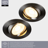 LED Inbouwspot Dimbaar 530 Lumen - 6W - Dim to Warm 2700K-1800K - Kantelbaar - IP54 - Nikkel