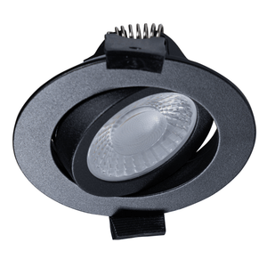 LED Inbouwspot Zwart - 530 Lumen - 6W - Dim-to-Warm 2700K-1800K - Kantelbaar - IP54 Spatwaterdicht - 68-75mm