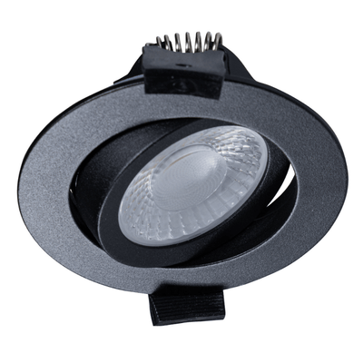 Spot LED encastrable noir - 530 lumens - 6W - Dim-to-Warm 2700K-1800K - Orientable - Résistant aux projections d’eau IP54 - 68-75mm