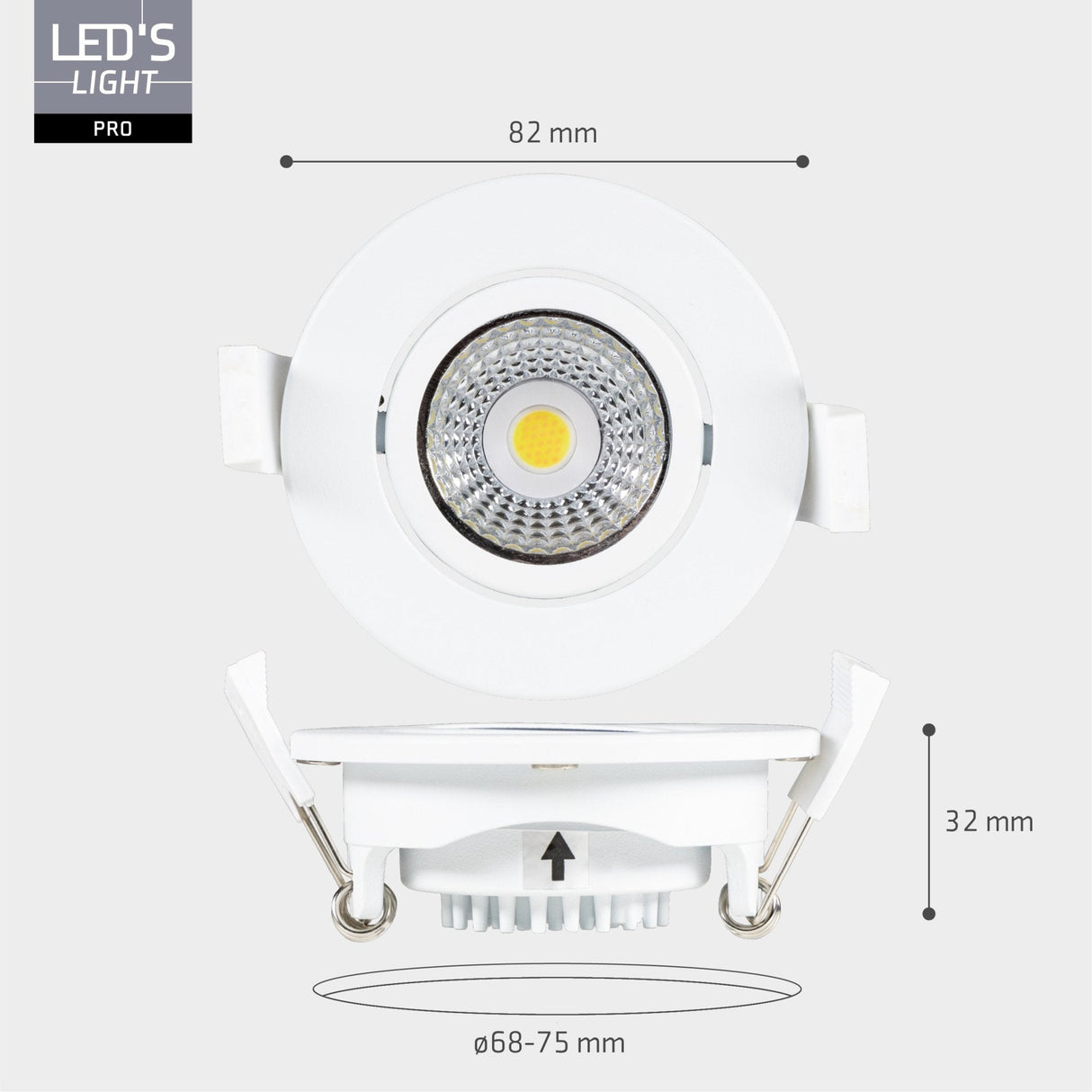 6 PACK - LED's Light PRO Inbouwspot 68 mm - Indoor & Outdoor - 3 lichtkleuren - Dimbaar licht - Wit