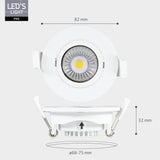 LED Inbouwspot 400 lumen - 3.5W - Warmwit 2700K / Koelwit 4000K / Daglichtwit 6000K - IP65 - Dimbaar - Wit - 3 stuks