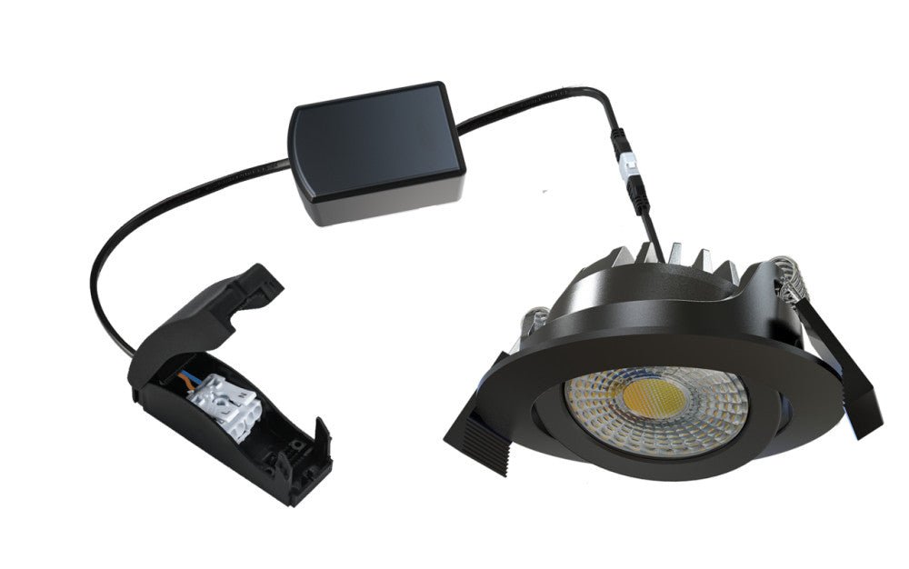 Spot LED encastrable Dim to Warm - 350 lumens - 5W - 1800K-2700K - 60° - IP54 - Noir