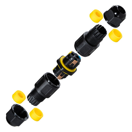 Waterdichte Kabelconnector IP68 - I-Connector 3P - Hefboomklem - Voor Kabels 4-11mm - Zwart