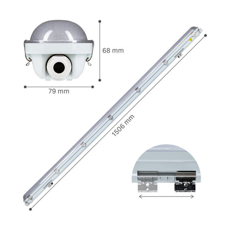 Luminaire LED PRO LED TL de LED's Light, 150 cm - Avec batterie de secours - 4 modes d’éclairage - 47W