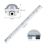 LED Vochtbestendig armatuur 150cm - 7200 lumen - 47W - Koelwit 4000K - IP65 - Met noodaccu - 4 lichtstanden - 4 stuks