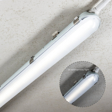 LED Vochtbestendig armatuur 7200 lumen - 47W - Koelwit 4000K - IP65 - Noodaccu - 4 standen - 150cm - 2 stuks