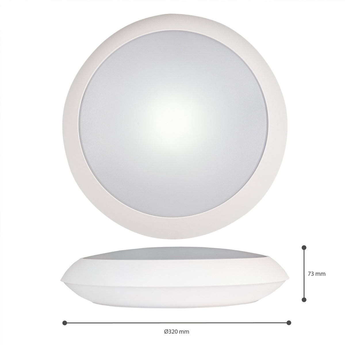 LED Plafondlamp 2050 lumen - 15W - Warmwit 3000K Koelwit 4000K Daglichtwit 6000K - Sensor - IP66 - IK10 - Ø 30cm