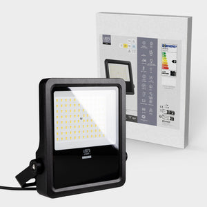 Projecteur LED 12750 lumens - 100W - Blanc chaud 3000K / Blanc froid 4000K / Blanc lumière du jour 5000K - IP65 - IK08 - Résistant à la corrosion C4 - 6 modes d’éclairage