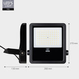 LED Schijnwerper 12750 lumen - 100W - Warmwit 3000K / Koelwit 4000K / Daglichtwit 5000K - IP65 - IK08 - C4 corrosiebestendig - 6 lichtstanden