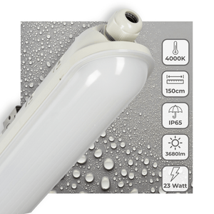 LED TL Armatuur 3680 lumen - 150cm - 23W - Koelwit 4000K - IP65 Waterdicht - IK08
