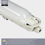 LED TL armatuur compleet koelwit 4000K - 40W 6400 lumen - 150cm IP65 waterdicht IK08 - 2 stuks